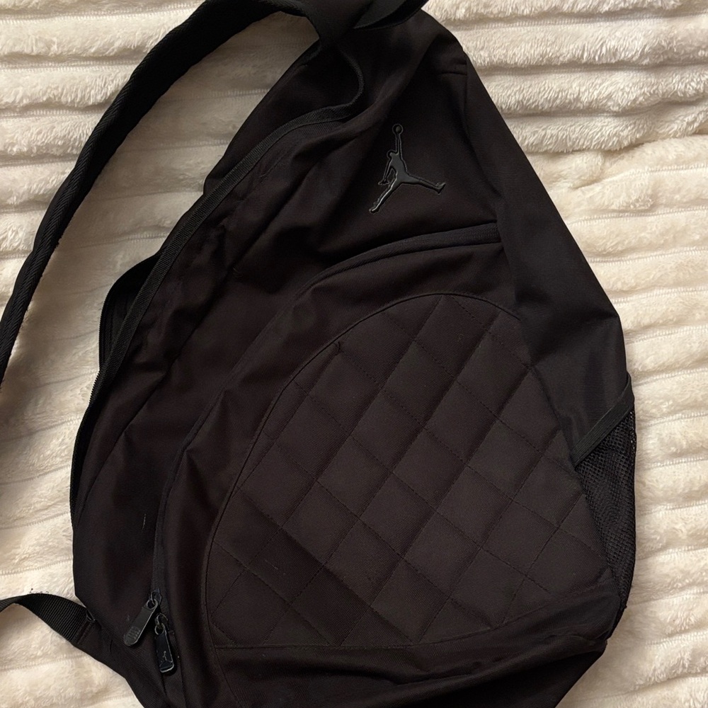 Jordan Black Quilted Sling Bag - Jordan